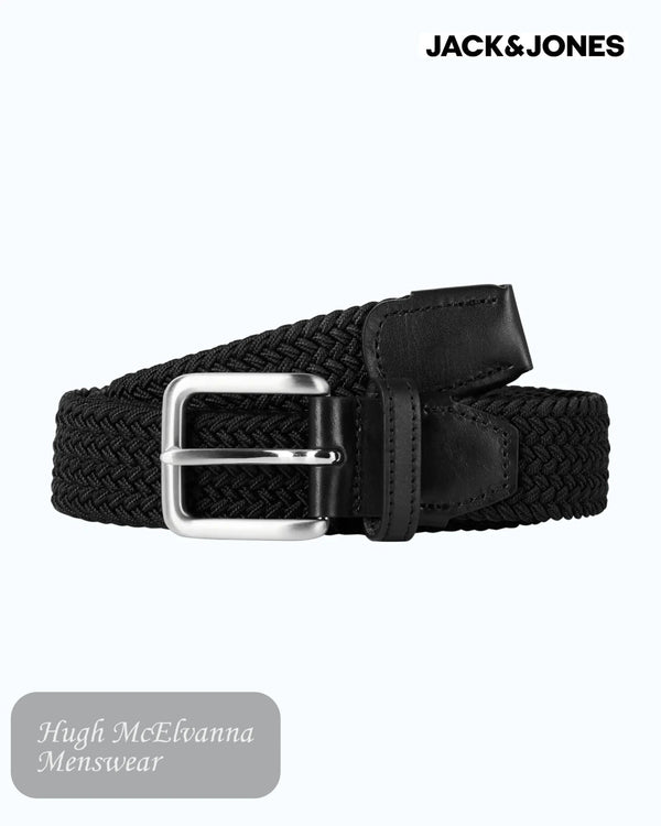 Jack & Jones Men's Braided Woven Elastic Belt - Hugh McElvanna Menswear
