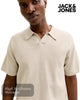 Jack & Jones Men's Flat Knit Split Neck Polo Shirt - Hugh McElvanna Menswear