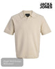 Jack & Jones Men's Flat Knit Split Neck Polo Shirt - Hugh McElvanna Menswear