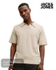 Jack & Jones Men's Flat Knit Split Neck Polo Shirt - Hugh McElvanna Menswear