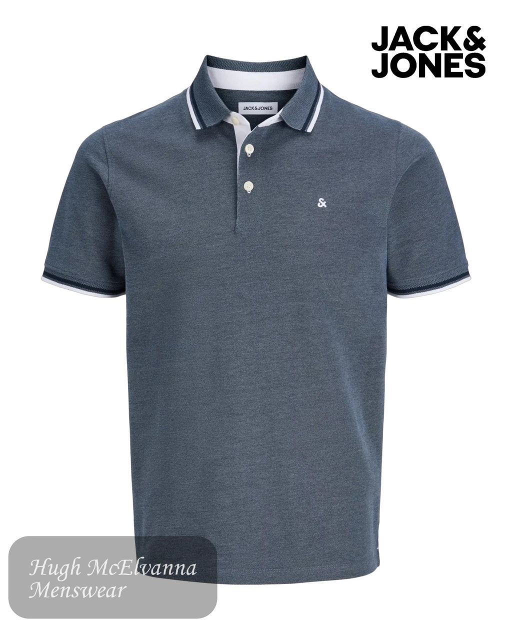 Jack & Jones Men's Slim Fit Organic Cotton Polo Shirt - Hugh McElvanna Menswear