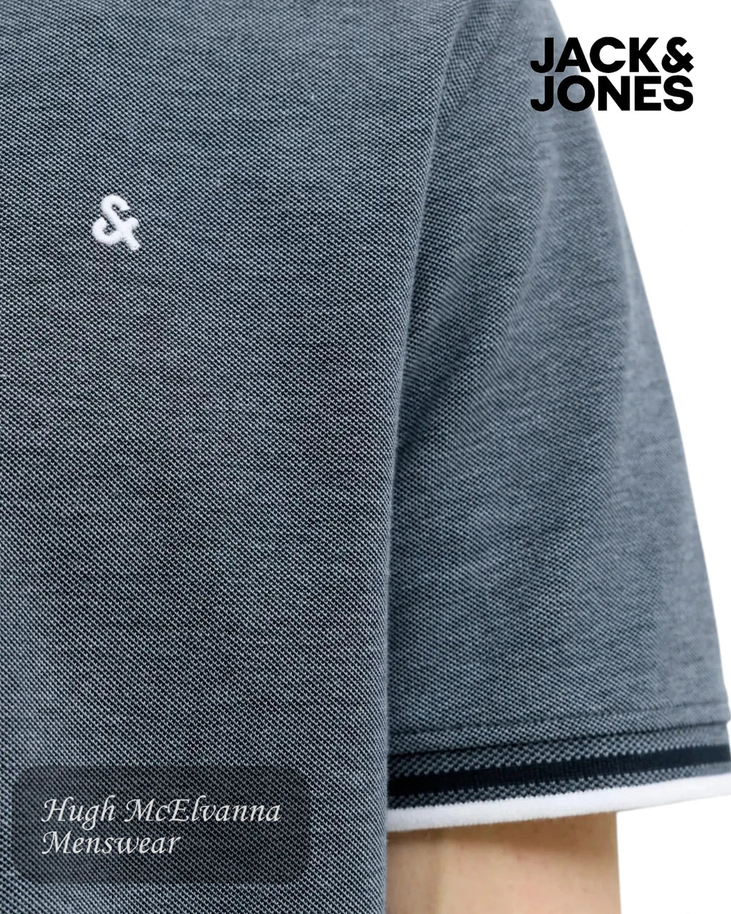 Jack & Jones Men's Slim Fit Organic Cotton Polo Shirt - Hugh McElvanna Menswear