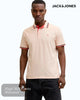 Jack & Jones Paulos Organic Cotton Polo | Beach Sand & Sunset Orange - Hugh McElvanna Menswear