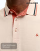 Jack & Jones Paulos Organic Cotton Polo | Beach Sand & Sunset Orange - Hugh McElvanna Menswear