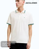 Jack & Jones Paulos Organic Cotton Polo | Cloud Dancer & Verdant Green - Hugh McElvanna Menswear