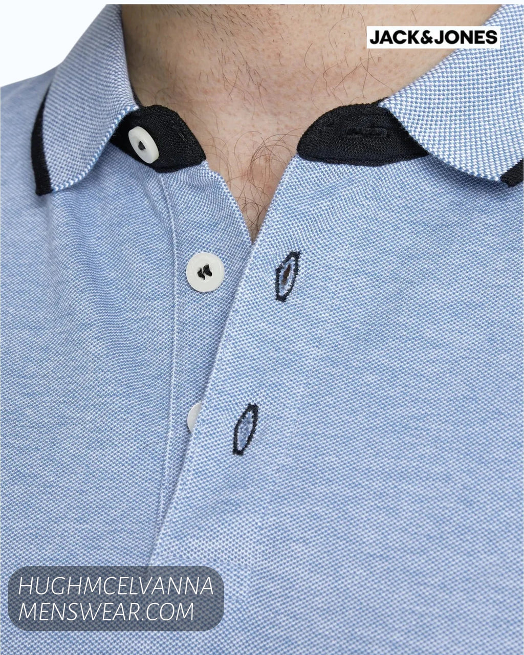 Jack & Jones Plus Size Paulos Polo Shirt – Bright Cobalt - Hugh McElvanna Menswear