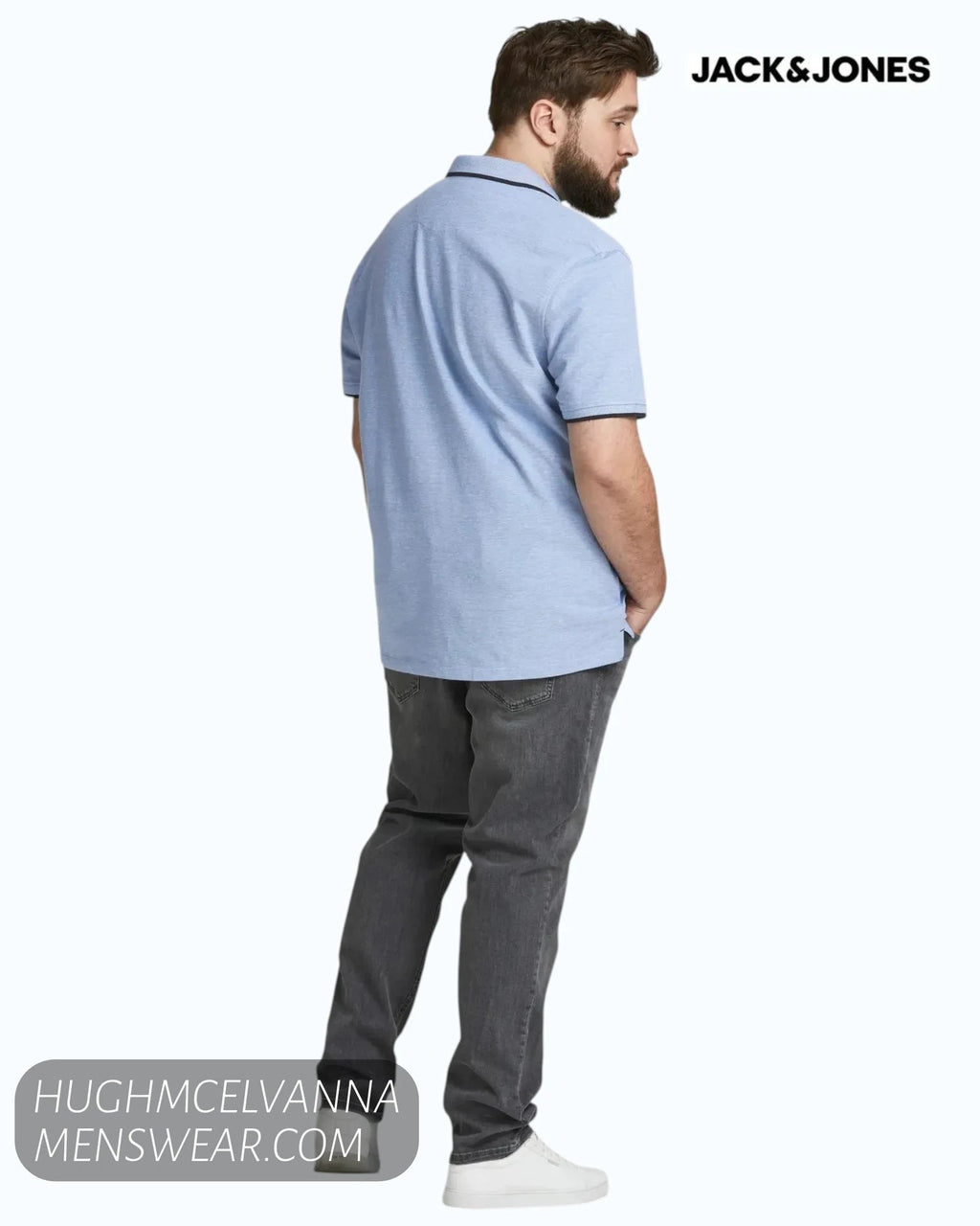 Jack & Jones Plus Size Paulos Polo Shirt – Bright Cobalt - Hugh McElvanna Menswear