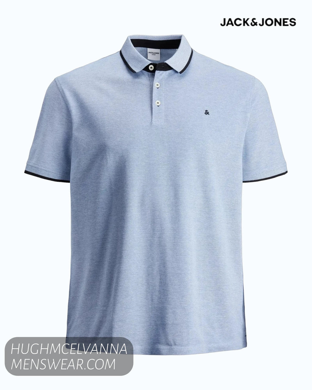 Jack & Jones Plus Size Paulos Polo Shirt – Bright Cobalt - Hugh McElvanna Menswear