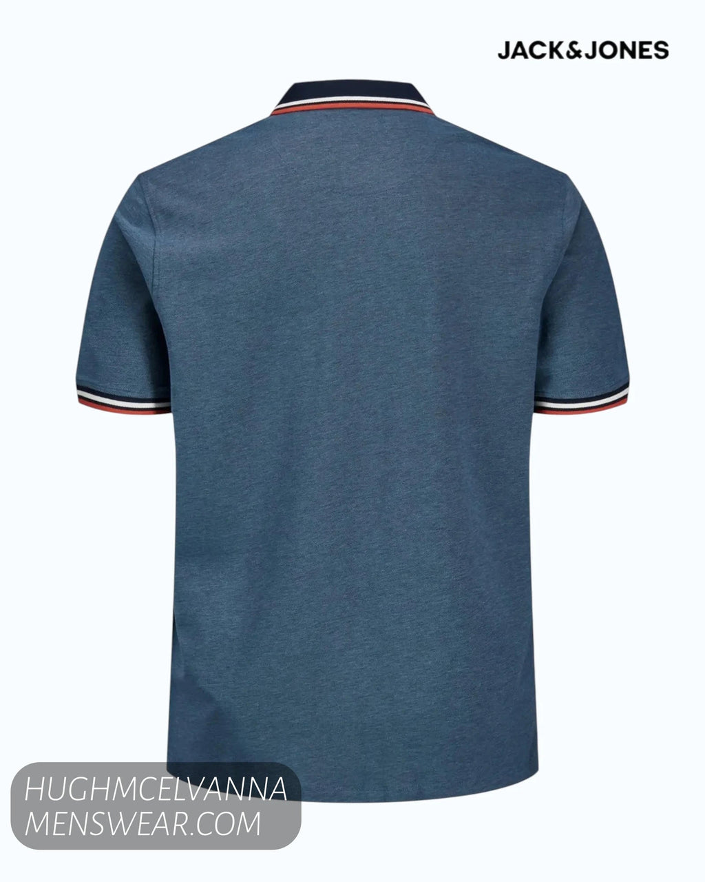 Jack & Jones Plus Size Paulos Polo Shirt – Denim Blue - Hugh McElvanna Menswear