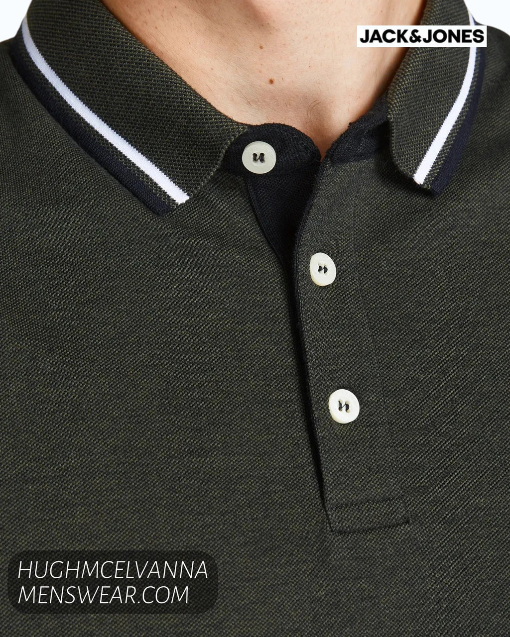 Jack & Jones Plus Size Paulos Polo Shirt – Forest Night Green - Hugh McElvanna Menswear