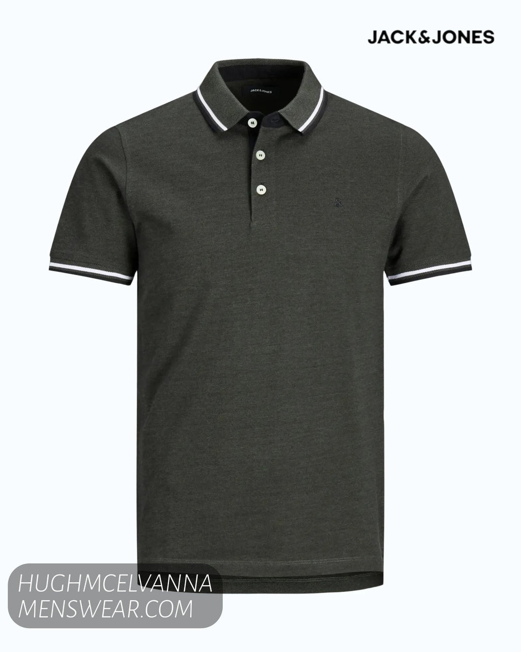 Jack & Jones Plus Size Paulos Polo Shirt – Forest Night Green - Hugh McElvanna Menswear