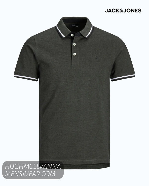 Jack & Jones Plus Size Paulos Polo Shirt – Forest Night Green - Hugh McElvanna Menswear