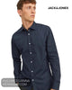 Jack & Jones Slim Fit Navy Poplin Dress Shirt - Hugh McElvanna Menswear