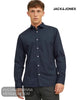 Jack & Jones Slim Fit Navy Poplin Dress Shirt - Hugh McElvanna Menswear