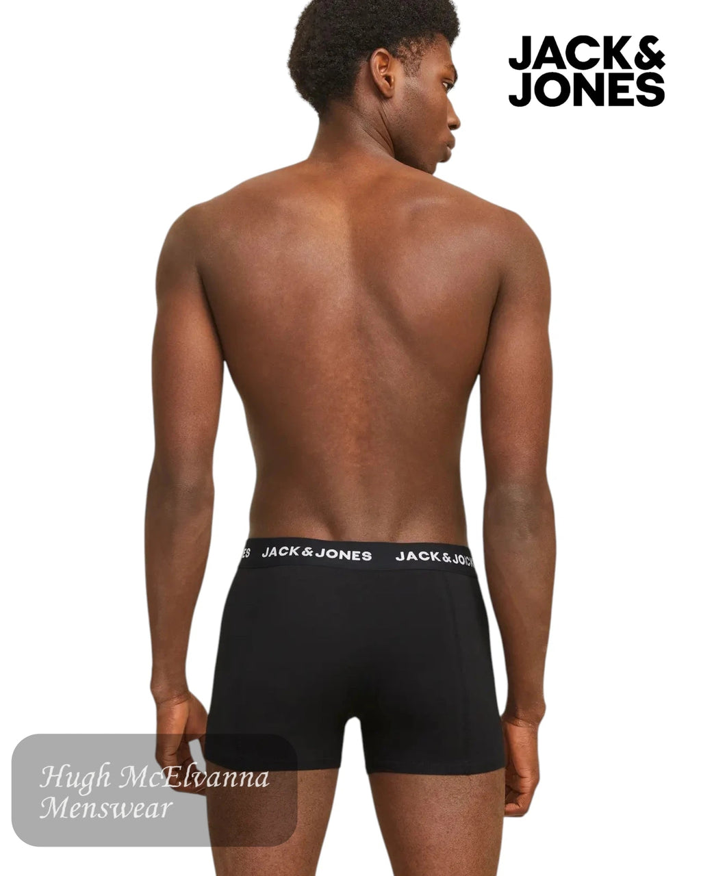 Jack & Jones Trunks 3 - Pack in Black - Hugh McElvanna Menswear