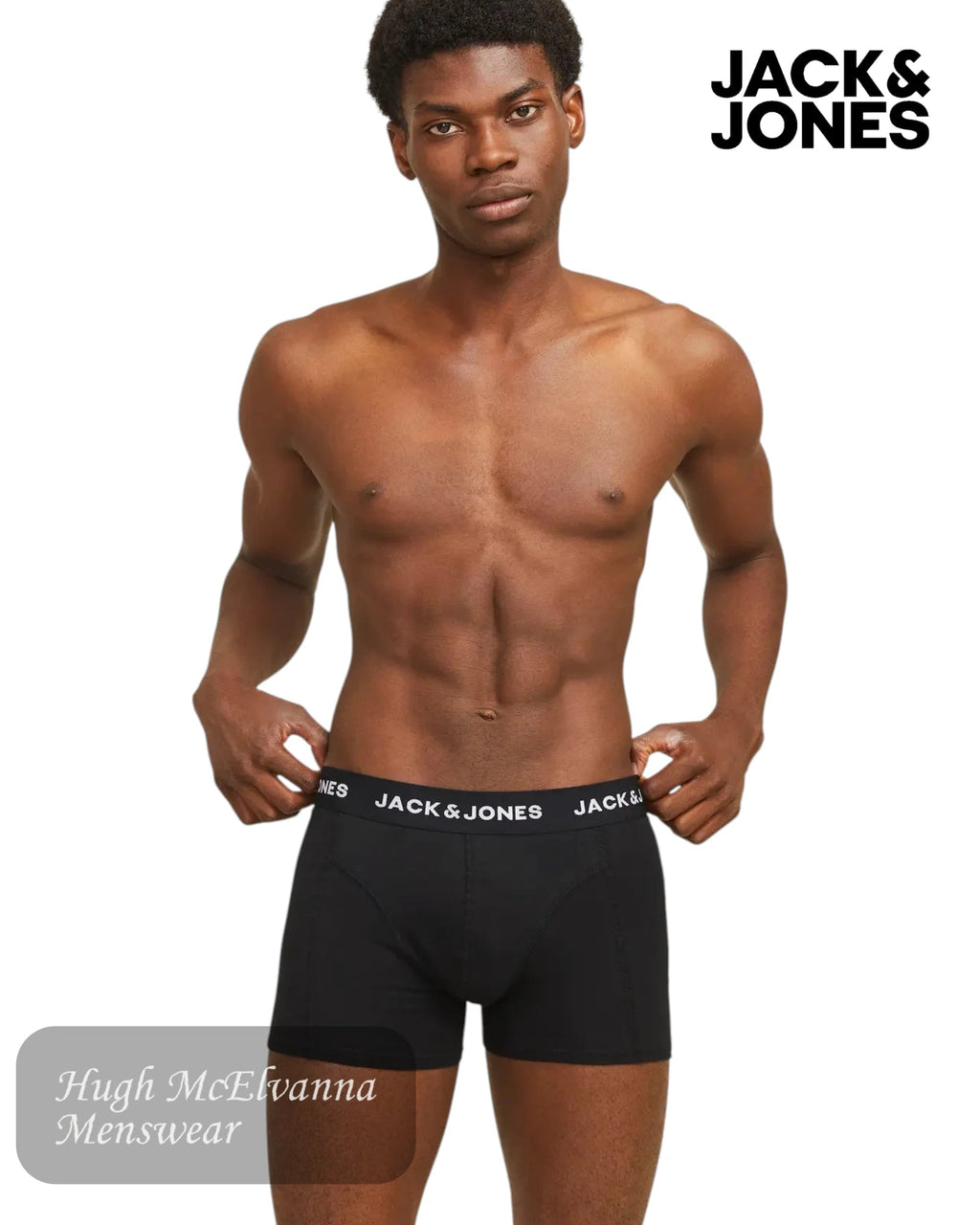 Jack & Jones Trunks 3 - Pack in Black - Hugh McElvanna Menswear