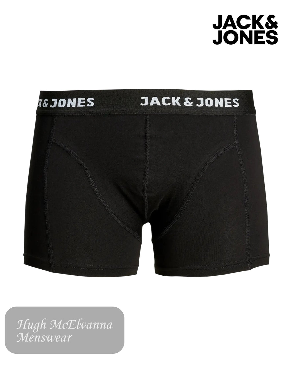 Jack & Jones Trunks 3 - Pack in Black - Hugh McElvanna Menswear