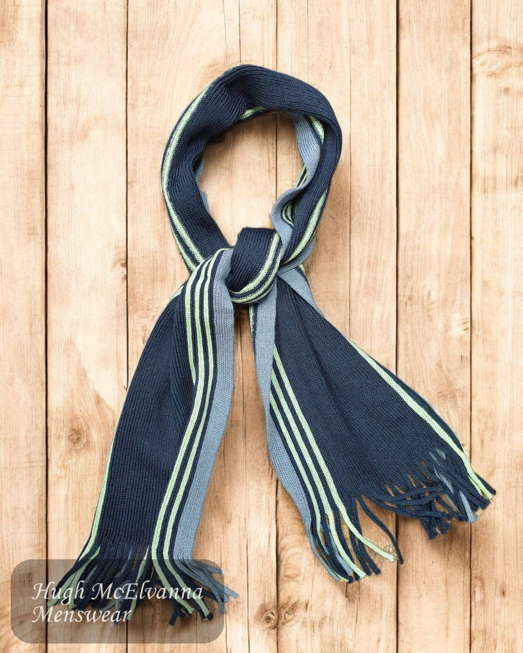 JOHN Charcoal - Green Wool Scarf - Hugh McElvanna Menswear
