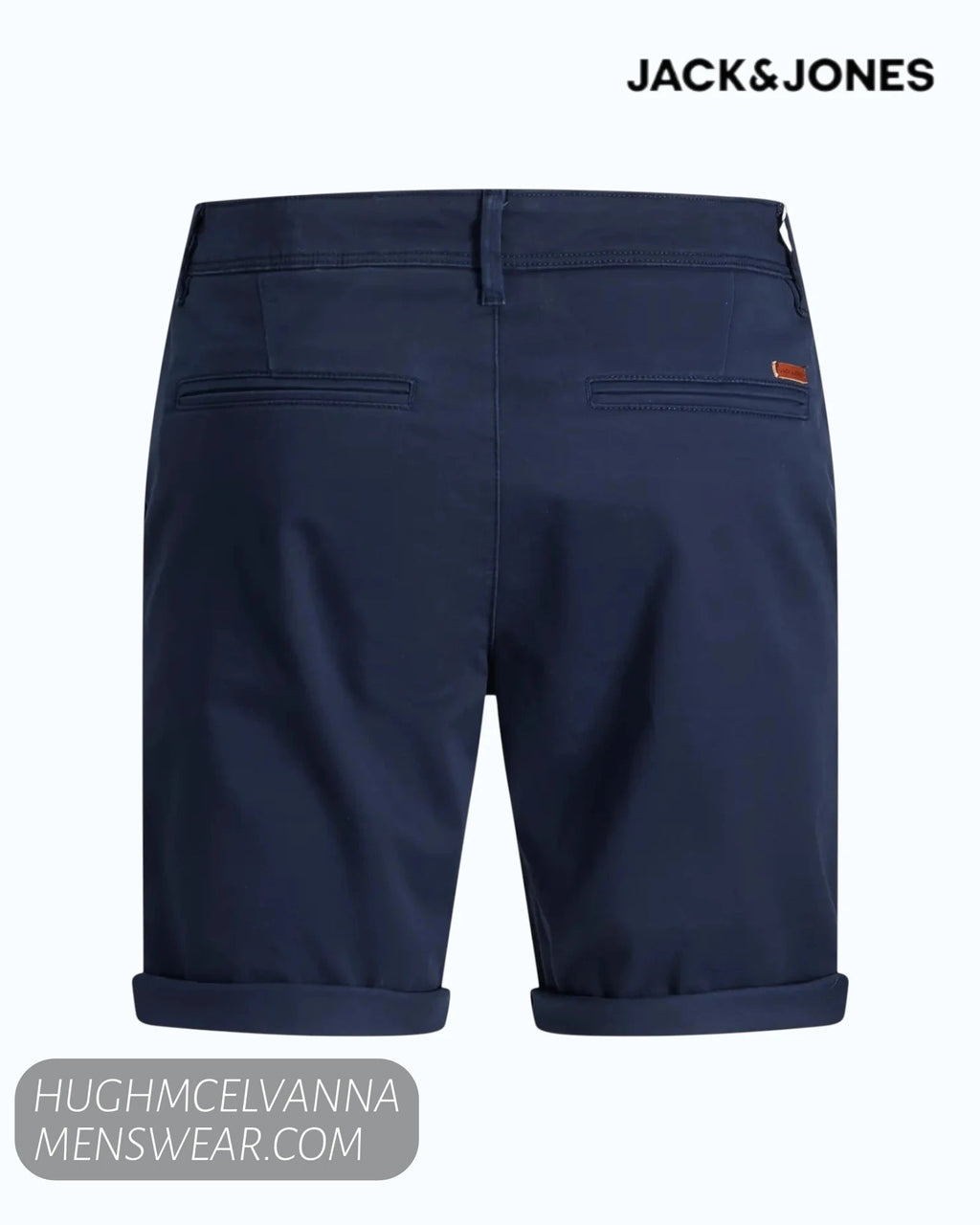 JPSTBOWIE Solid Regular Fit Chino Shorts | Fawn & Navy - Hugh McElvanna Menswear
