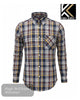Kam Jeans Navy Check Long Sleeve Shirt (King Size) - KBS6208LS - Hugh McElvanna Menswear