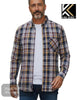 Kam Jeans Navy Check Long Sleeve Shirt (King Size) - KBS6208LS - Hugh McElvanna Menswear