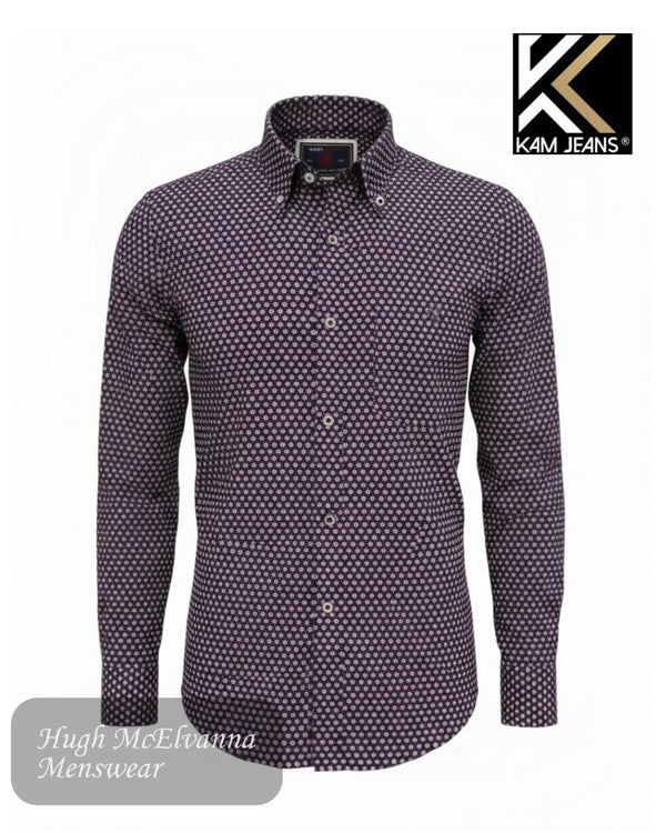 Kam Jeans Navy Long Sleeve Shirt (King Size) | KBS6211LS - Hugh McElvanna Menswear