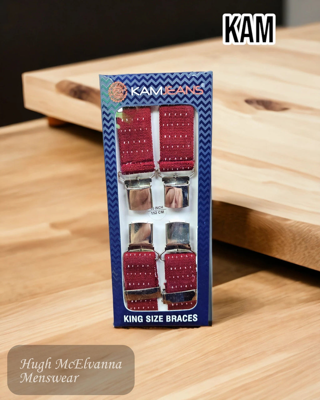 Kam King Size Dobby Print Brace - Hugh McElvanna Menswear