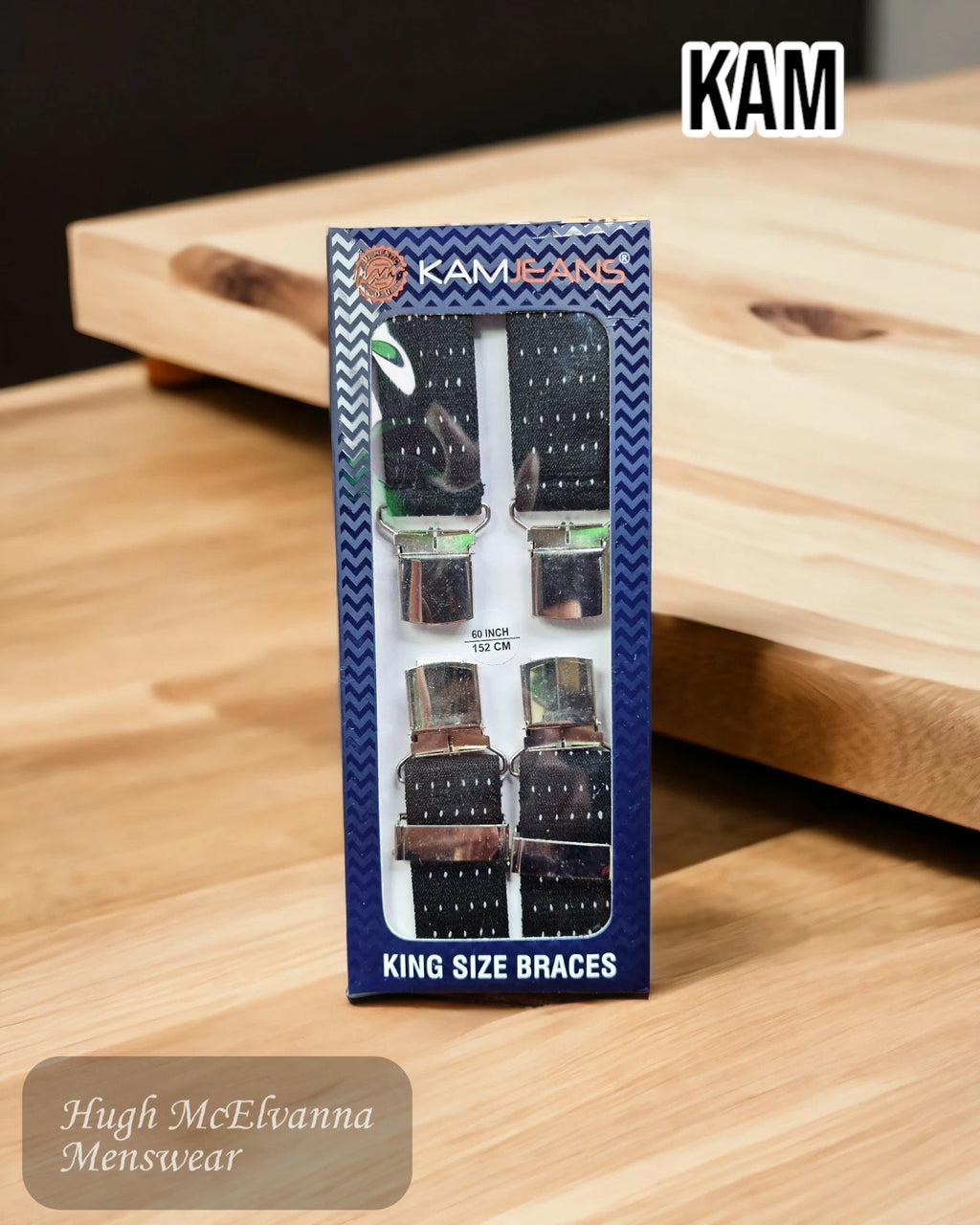 Kam King Size Dobby Print Brace - Hugh McElvanna Menswear