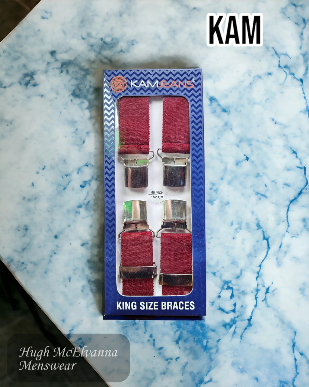 Kam King Size PLAIN Braces - Hugh McElvanna Menswear