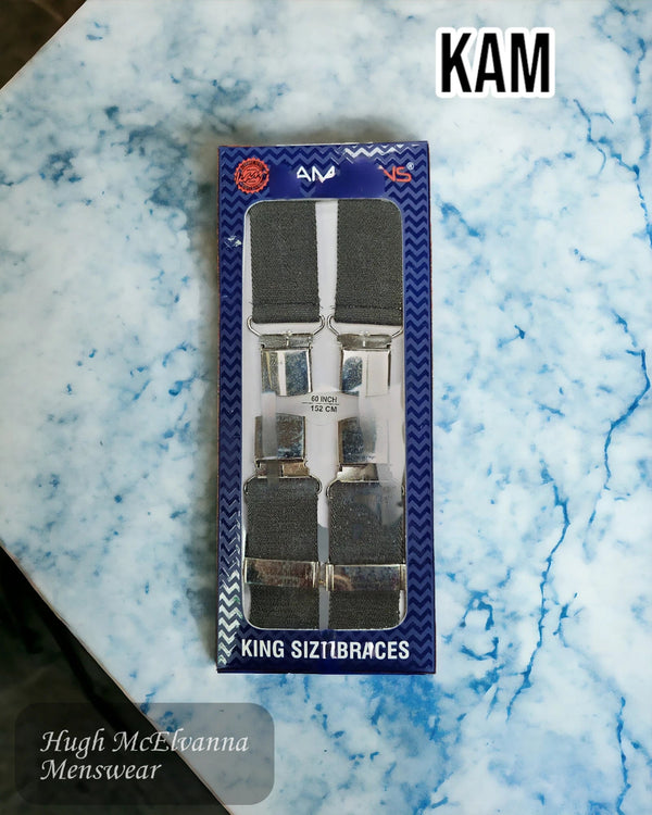 Kam King Size PLAIN Braces - Hugh McElvanna Menswear