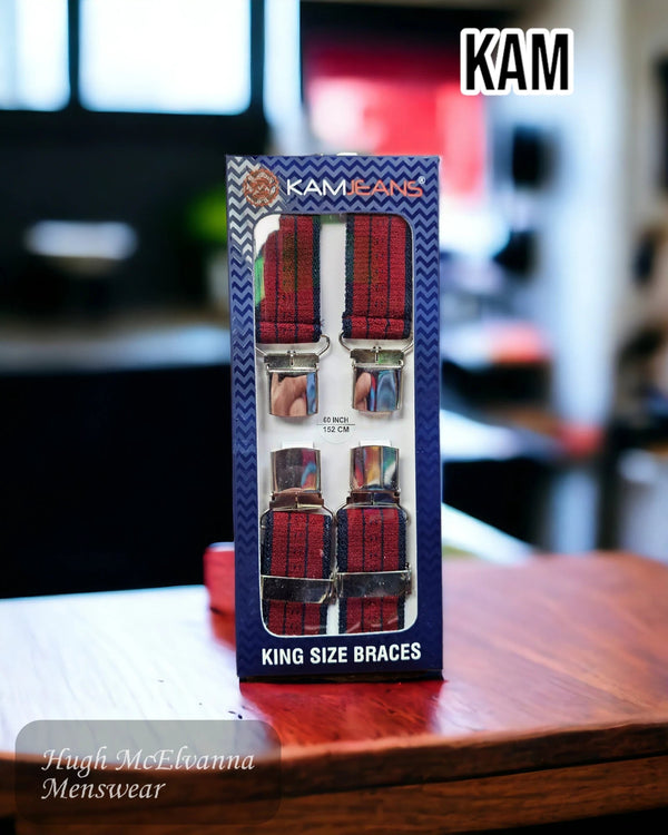 Kam King Size STRIPE Braces - Hugh McElvanna Menswear
