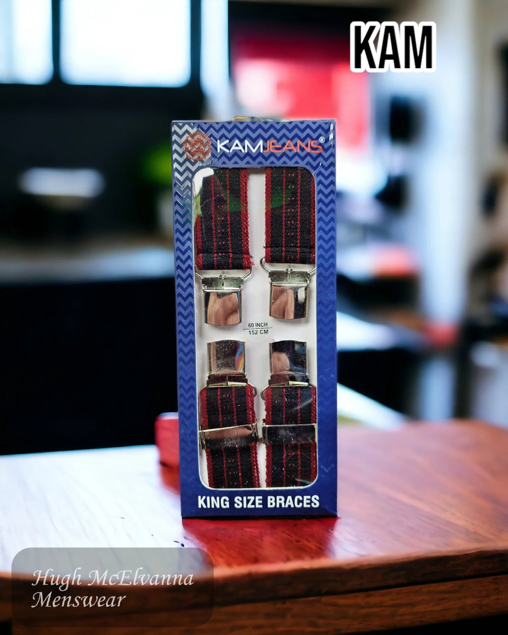 Kam King Size STRIPE Braces - Hugh McElvanna Menswear
