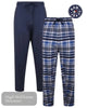 Kam Twin Pack Men's Lounge Bottoms – King Size – Navy & Blue Check - KBS872 - Hugh McElvanna Menswear