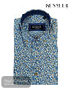 KESSLER Blue Floral Print Shirt - 312v3 - Hugh McElvanna Menswear