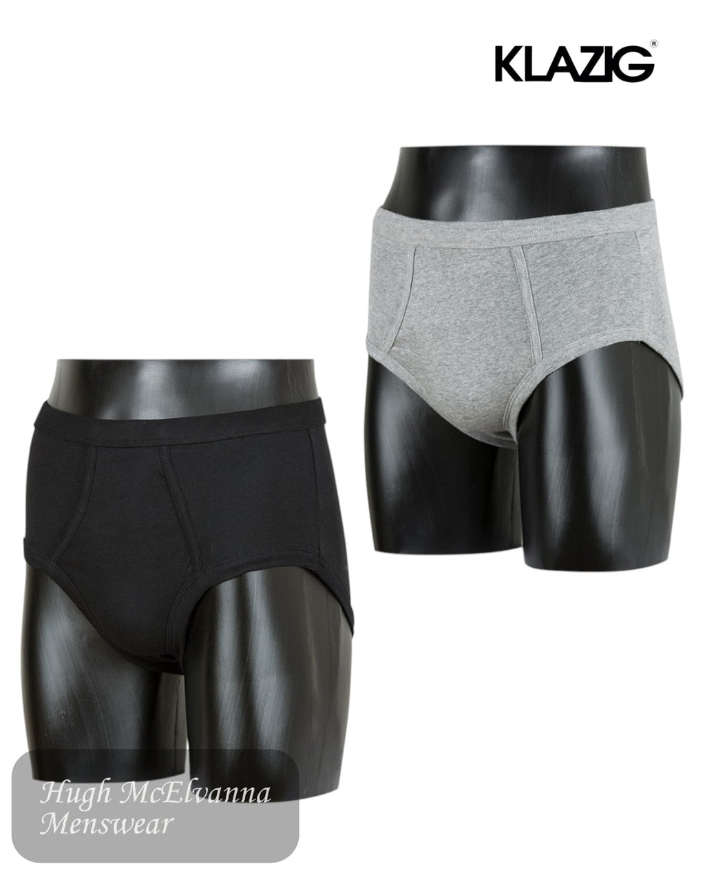 Klazig 2 - Pack Men’s Cotton Briefs with Fly Front – 5016 - Hugh McElvanna Menswear