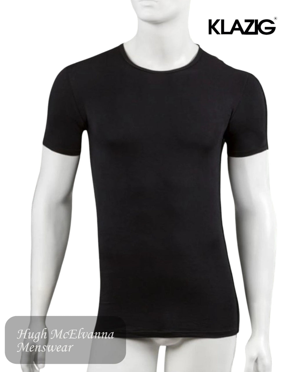 Klazig Men’s Black Bamboo T-Shirt – 5358 - Hugh McElvanna Menswear