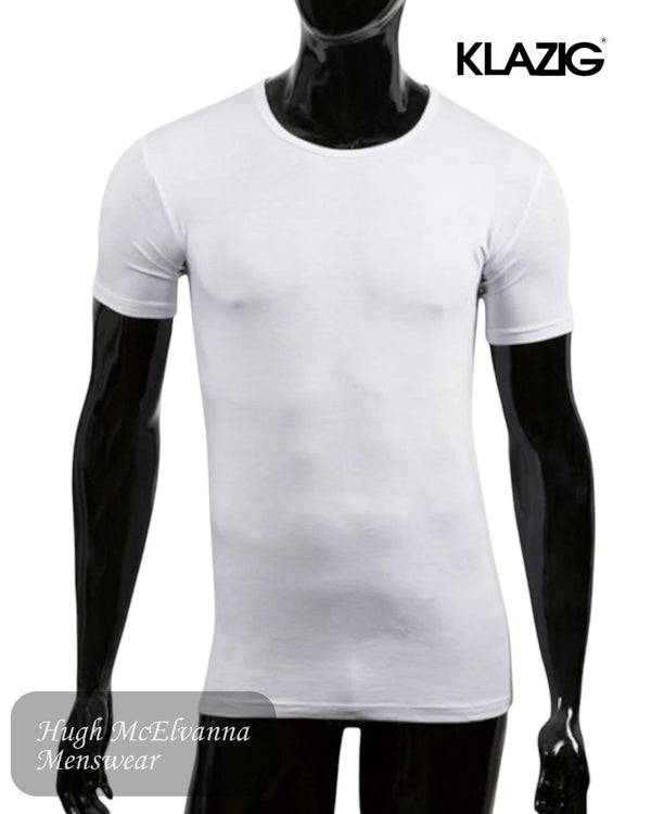 Klazig Men’s White Bamboo T-Shirt - 5358 - Hugh McElvanna Menswear