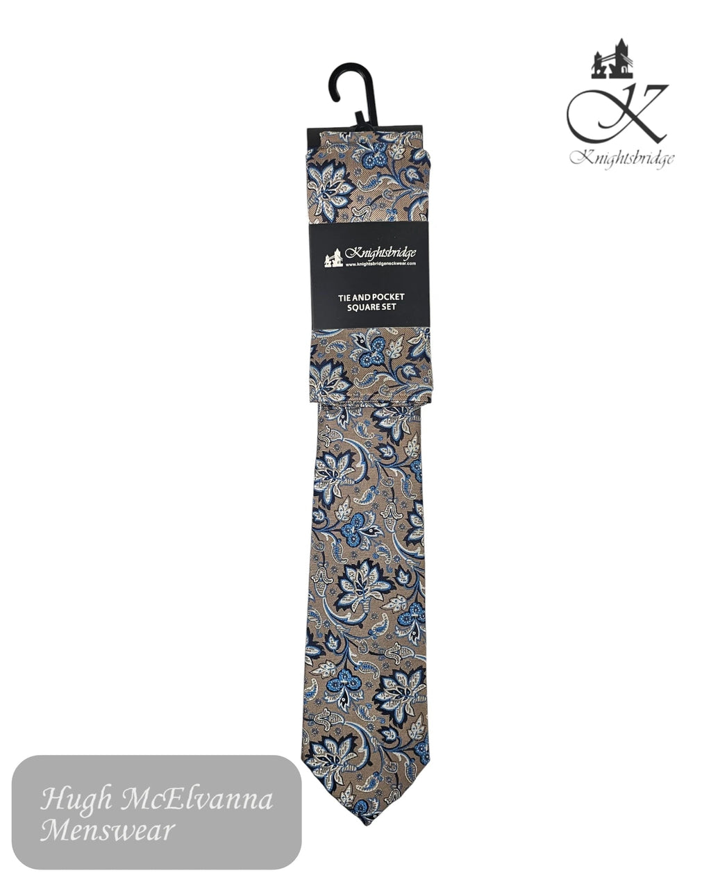 Knightsbridge Fawn Paisley Necktie Set - Hugh McElvanna Menswear