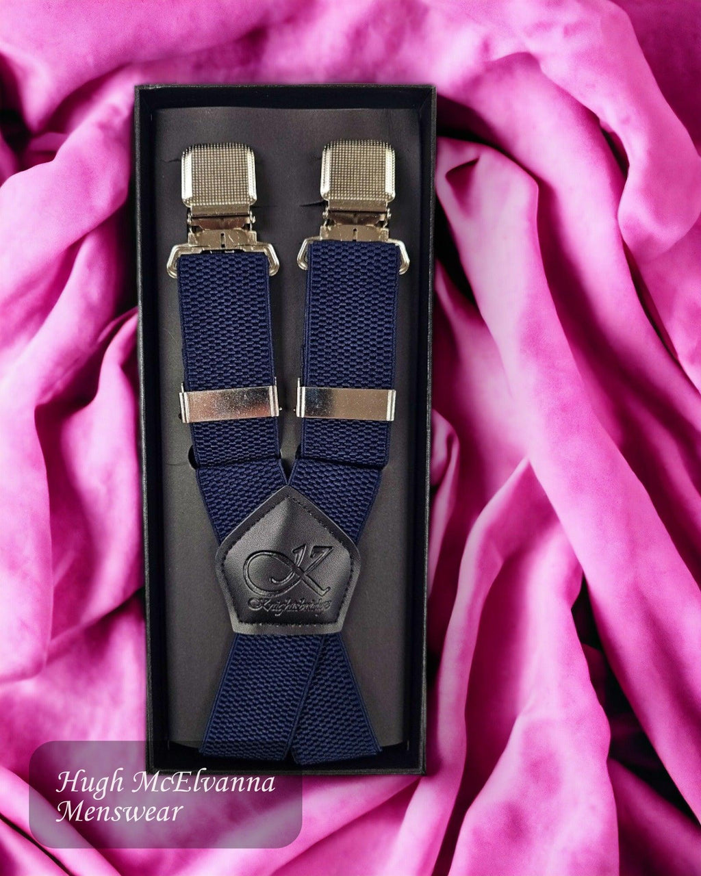 Knightsbridge NAVY Luxury Clip - On Braces - Hugh McElvanna Menswear