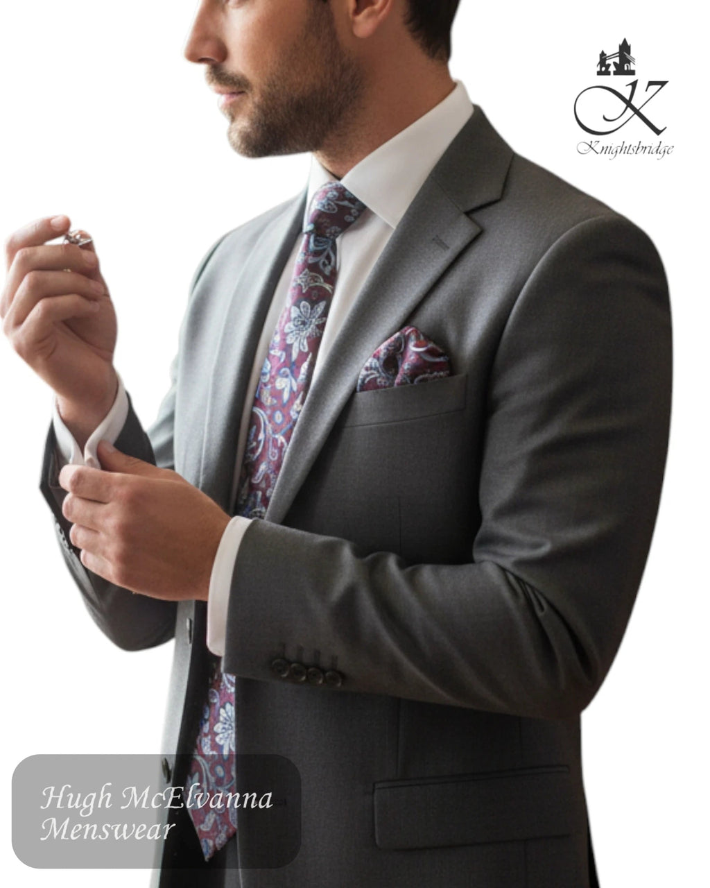 Knightsbridge Paisley Necktie and Pocket Square Set - Hugh McElvanna Menswear