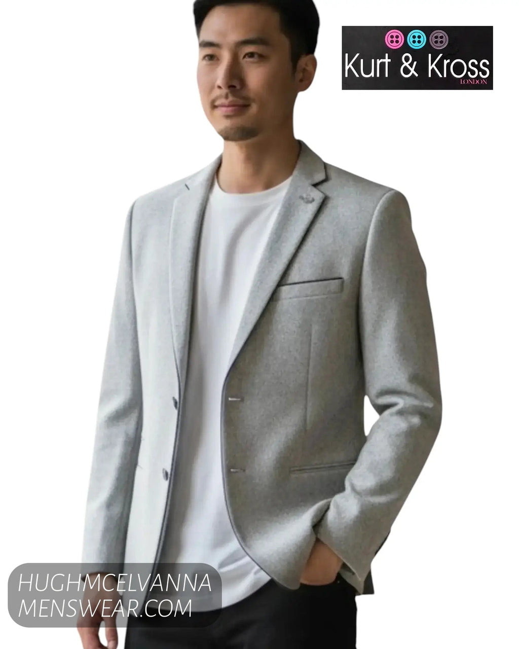 Kurt & Kross Assis Silver Blazer | M32652/040 - Hugh McElvanna Menswear