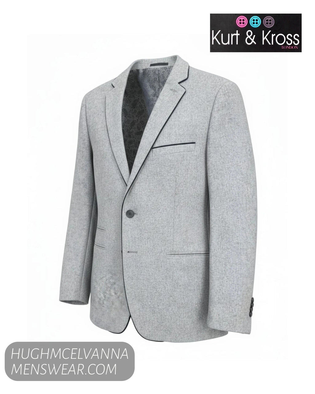 Kurt & Kross Assis Silver Blazer | M32652/040 - Hugh McElvanna Menswear