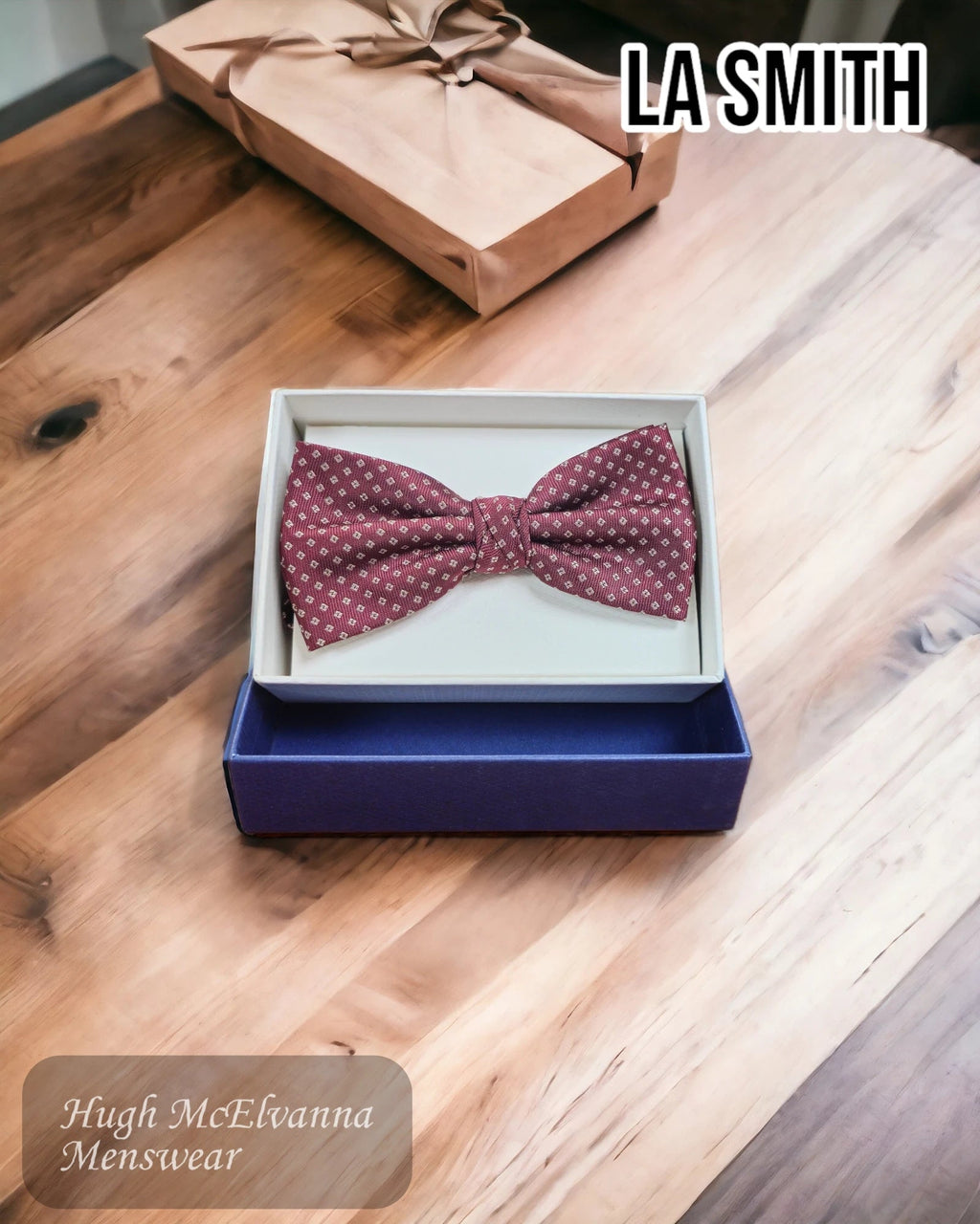 LA Smith Wine Bow Tie - Hugh McElvanna Menswear