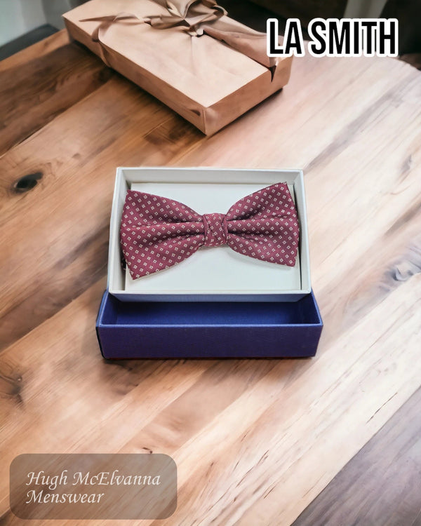 LA Smith Wine Bow Tie - Hugh McElvanna Menswear