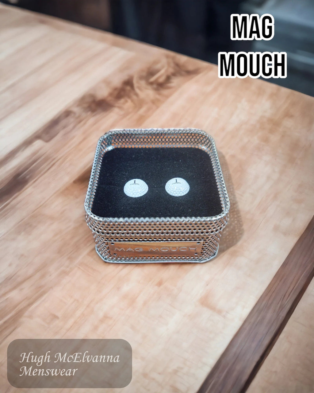 Mag Mouch Golfball Cufflink Set - Hugh McElvanna Menswear