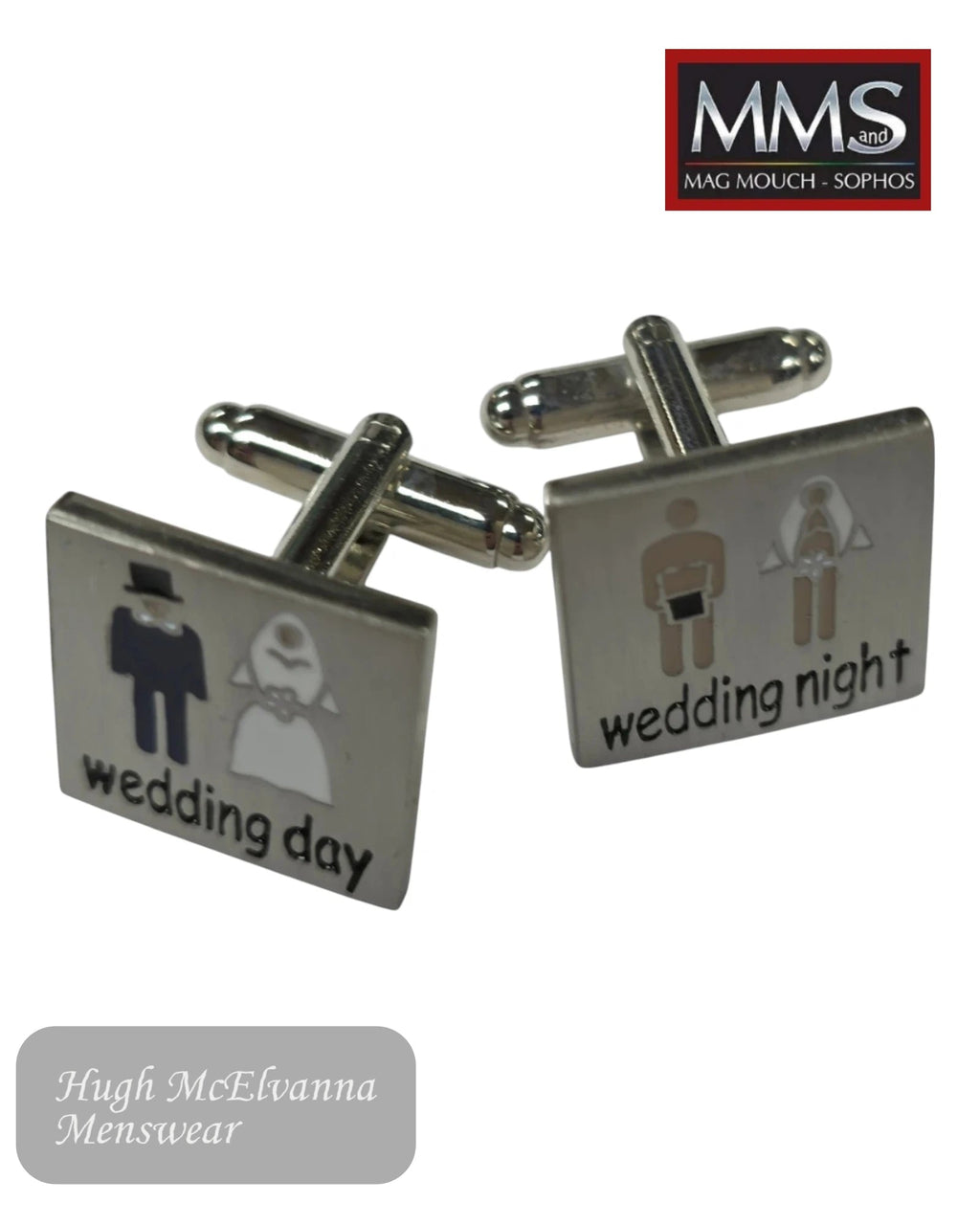 Mag Mouch Sophos Wedding Day and Night Cufflinks - Hugh McElvanna Menswear