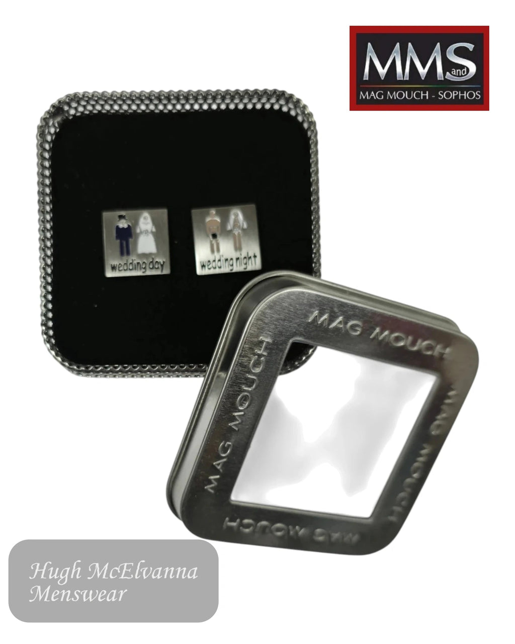 Mag Mouch Sophos Wedding Day and Night Cufflinks - Hugh McElvanna Menswear