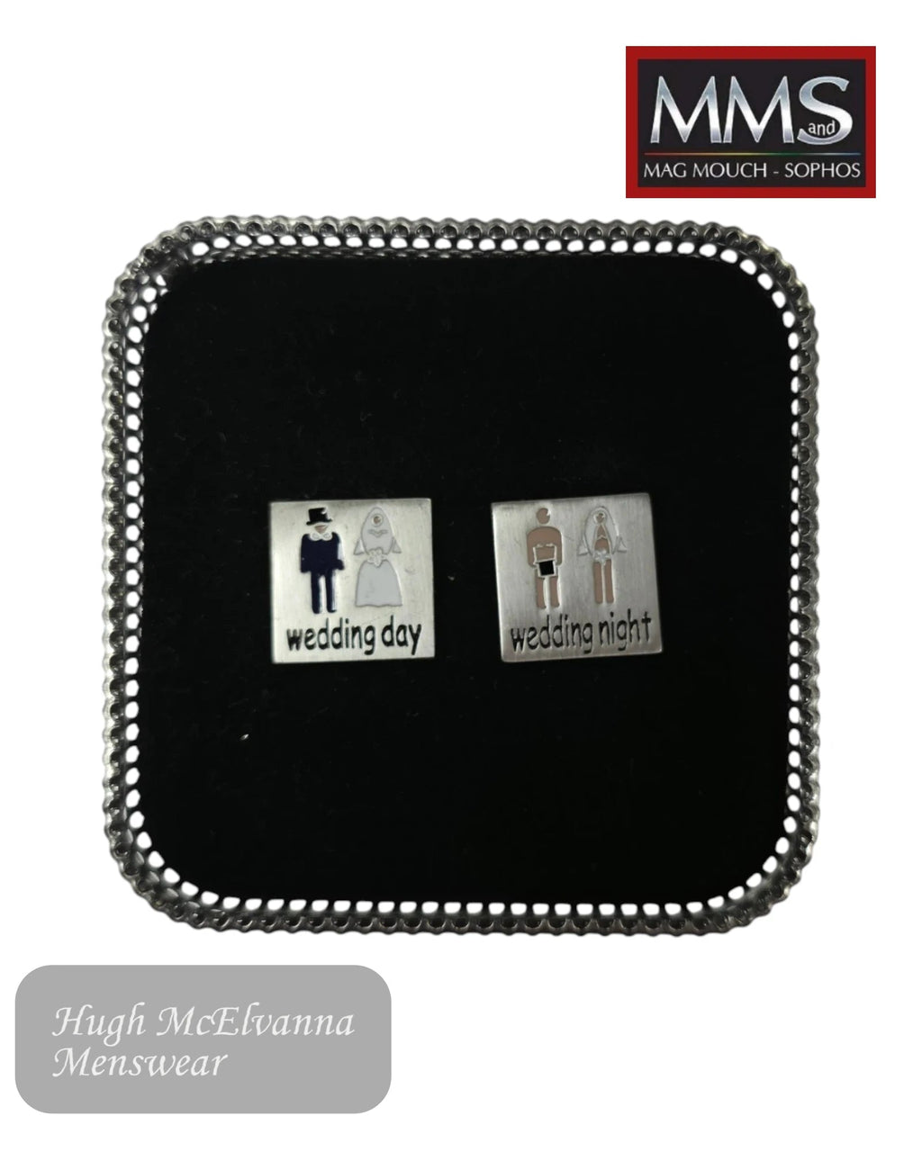 Mag Mouch Sophos Wedding Day and Night Cufflinks - Hugh McElvanna Menswear