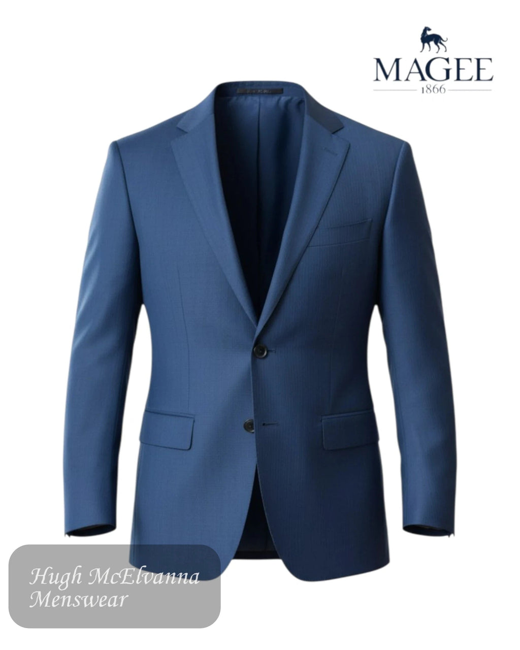 Magee Blue Wool - Rich Stretch 2 Piece Suit – Subtle Stripe Classic Fit – 42004 - Hugh McElvanna Menswear