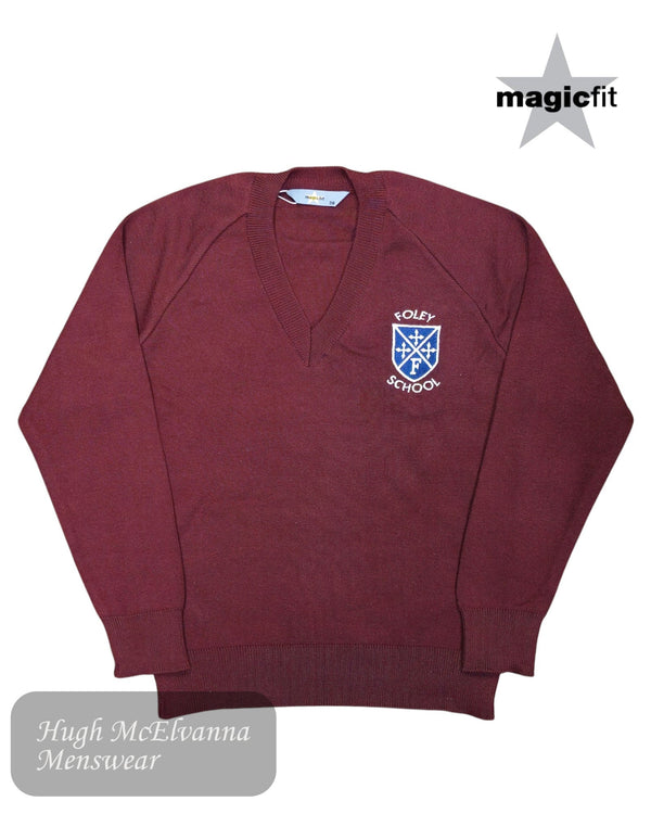 Magicfit Foley P.S. Wine V - Neck School Sweater - Hugh McElvanna Menswear